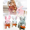 Coelho de Pelúcia Eletrônico Interativo com Música, Saltos e Orelhas que se Mexem